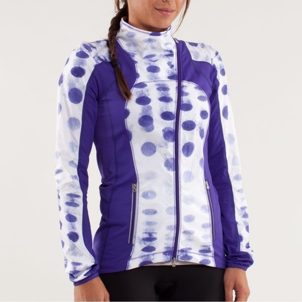 Lululemon Presta Packable Shirket Seaside Dot White / Bruised Berry Size 4